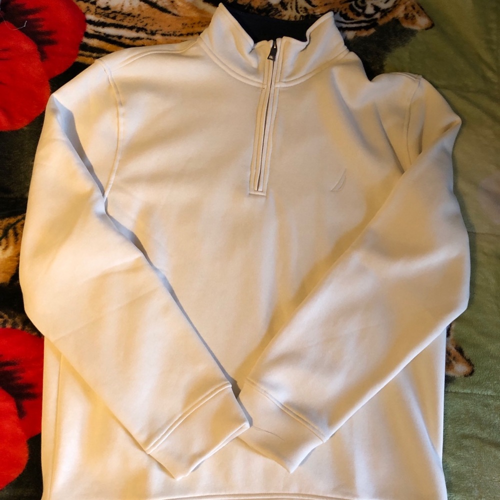 Nautica Men's Zip Up Cream Sweater